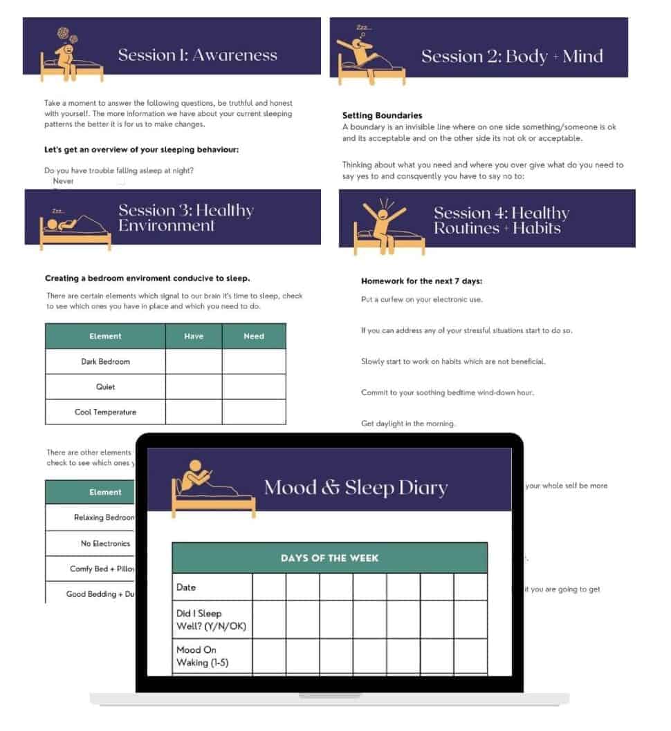 Sleep coach training for better sleep habits and routines.